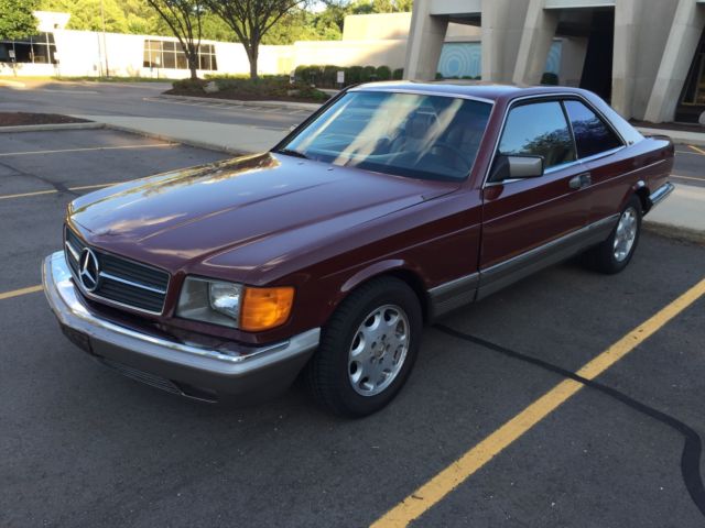 1984 Burgandy Mercedes-Benz 500-Series Coupe