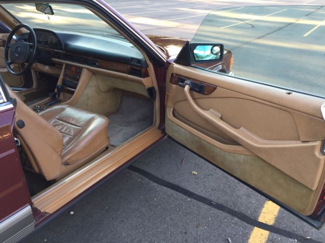 1984 Burgandy Mercedes-Benz 500-Series Coupe