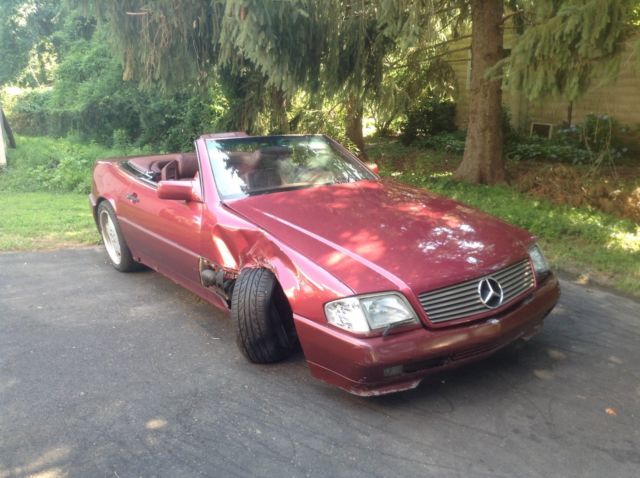 1992 Burgundy Mercedes-Benz SL-Class Convertible