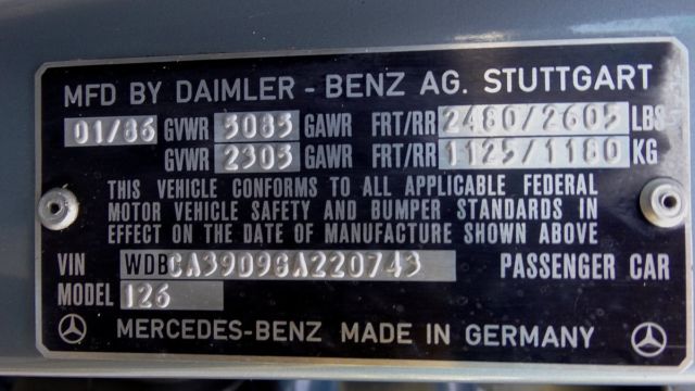 1986 Silver Blue Mercedes-Benz S-Class