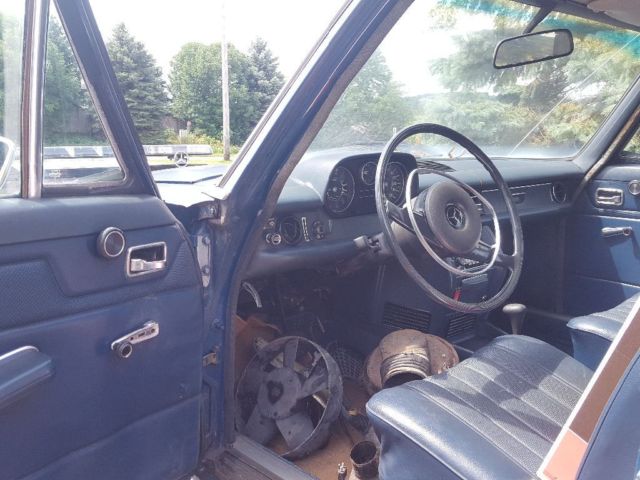 1973 Blue Mercedes-Benz 200-Series Sedan