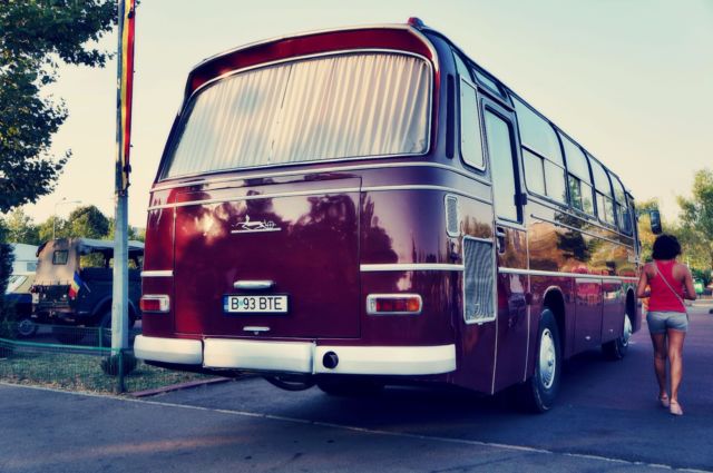 1973 Burgundy Mercedes-Benz O302 Coach