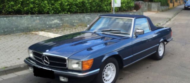 1985 Blue Mercedes-Benz SL-Class Convertible