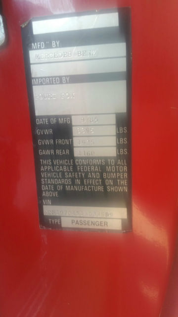 1985 Red Mercedes-Benz SL-Class Convertible