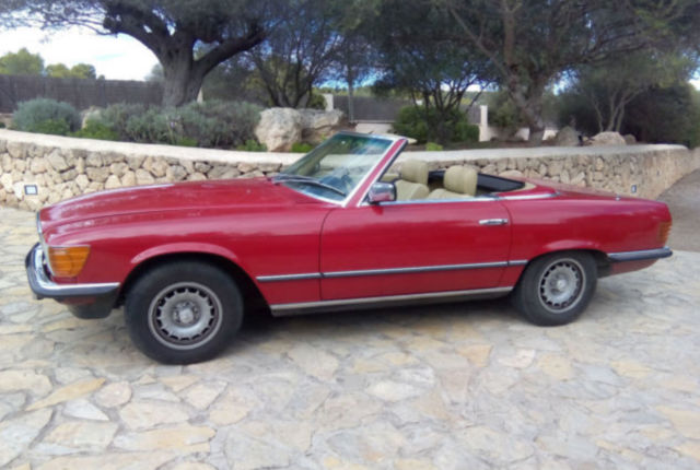 1985 Red Mercedes-Benz SL-Class Convertible