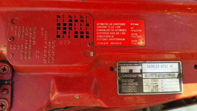 1985 Red Mercedes-Benz SL-Class Convertible