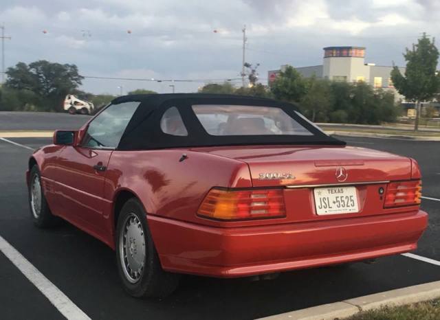 1991 Red Mercedes-Benz SL-Class Convertible