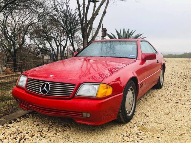 1991 Red Mercedes-Benz SL-Class Convertible