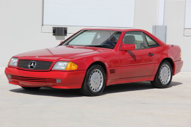 1991 Red Mercedes-Benz SL-Class Convertible