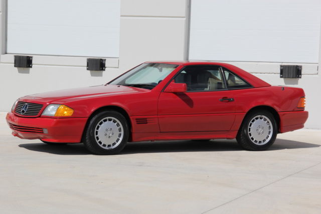 1991 Red Mercedes-Benz SL-Class Convertible