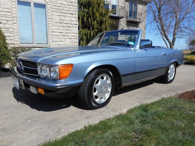 1991 Blue Mercedes-Benz SL-Class Convertible