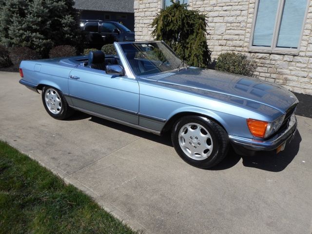 1991 Blue Mercedes-Benz SL-Class Convertible