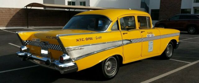 1957 Yellow Chevrolet Bel Air/150/210 Sedan