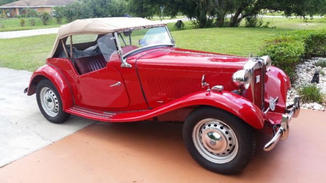 1953 Red MG T-Series Convertible