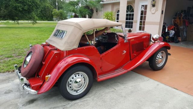 1953 Red MG T-Series Convertible
