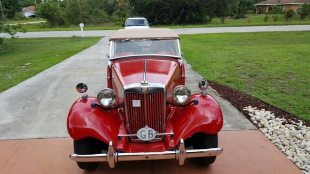 1953 Red MG T-Series Convertible