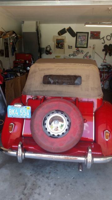 1953 Red MG T-Series Convertible