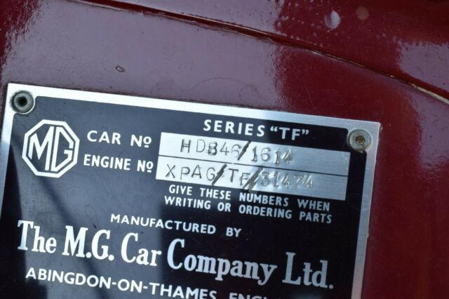 1954 Red MG T-Series Convertible