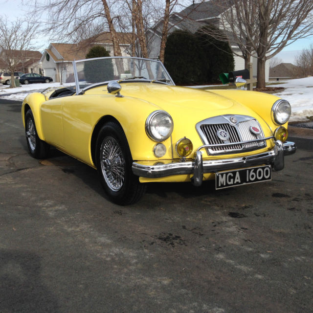 1961 Yellow MG MGA Convertible
