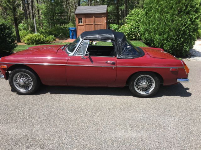 1973 Maroon MG MGB Convertible