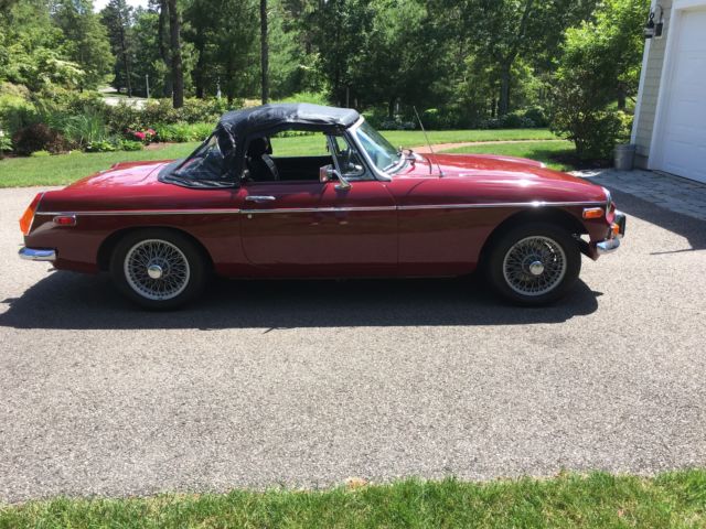 1973 Maroon MG MGB Convertible
