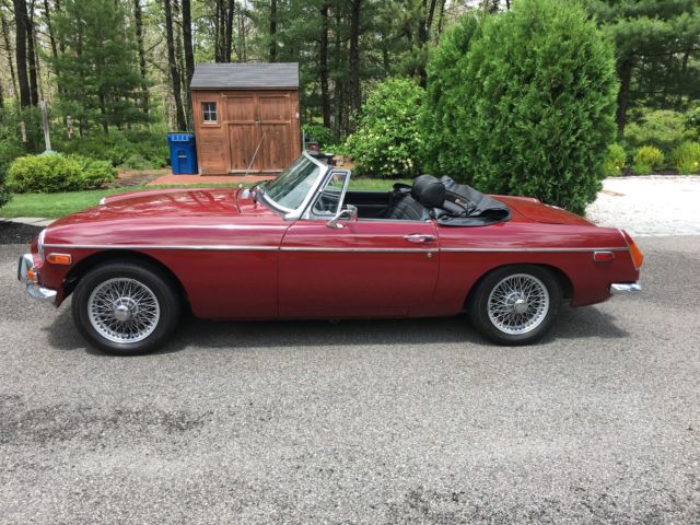 1973 Maroon MG MGB Convertible