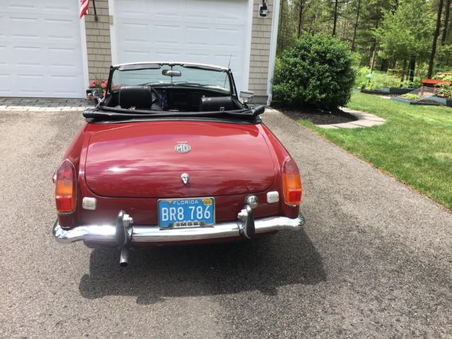 1973 Maroon MG MGB Convertible