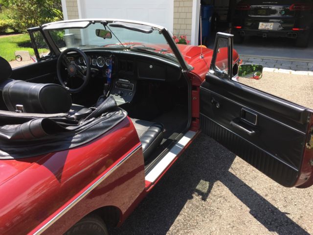 1973 Maroon MG MGB Convertible