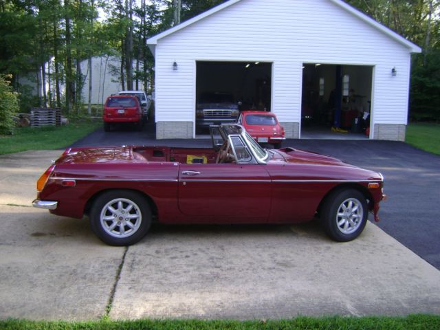 1973 Burgundy MG MGB Convertible