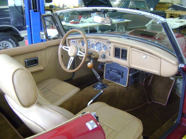 1973 Burgundy MG MGB Convertible