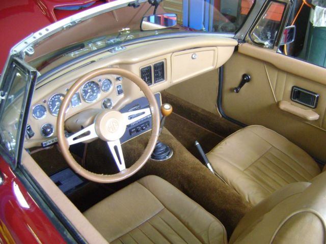 1973 Burgundy MG MGB Convertible