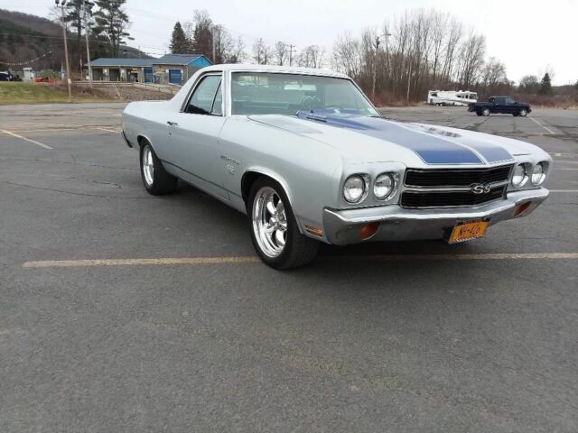 1970 Silver w/ blue stripes Chevrolet El Camino Standard Cab Pickup