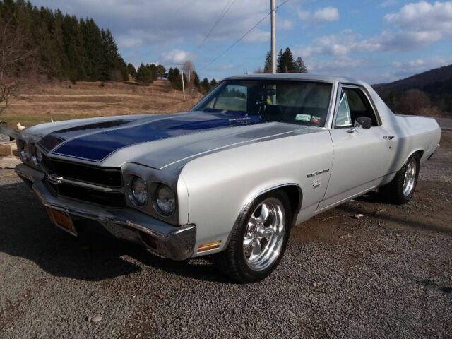 1970 Silver w/ blue stripes Chevrolet El Camino Standard Cab Pickup