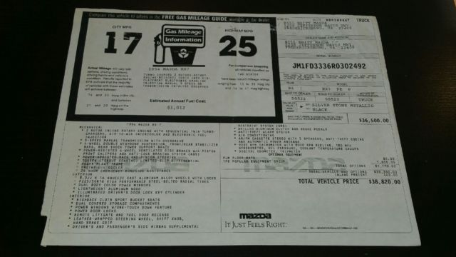 1994 Silver Mazda RX-7 Coupe