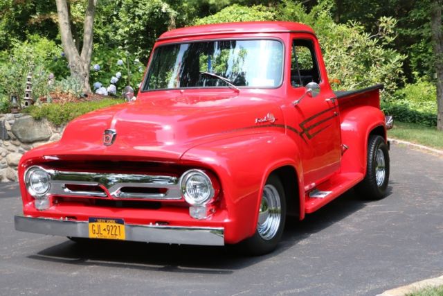 1955 Red Ford F-100 Standard Cab Pickup