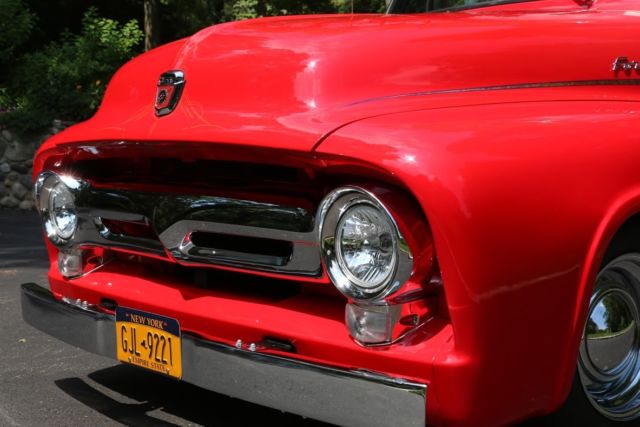 1955 Red Ford F-100 Standard Cab Pickup