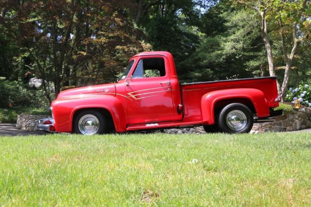1955 Red Ford F-100 Standard Cab Pickup