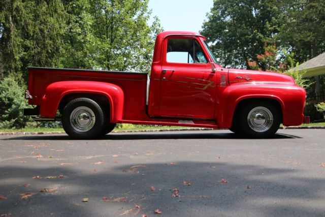 1955 Red Ford F-100 Standard Cab Pickup