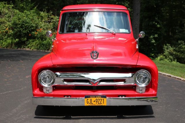 1955 Red Ford F-100 Standard Cab Pickup