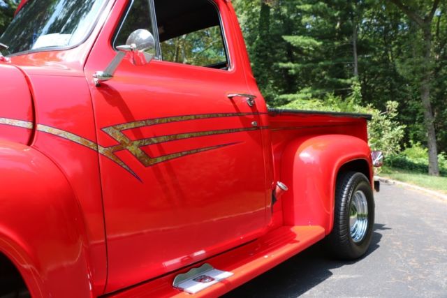 1955 Red Ford F-100 Standard Cab Pickup