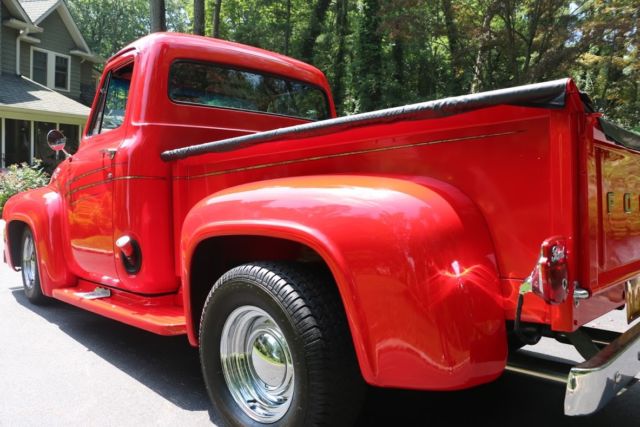 1955 Red Ford F-100 Standard Cab Pickup