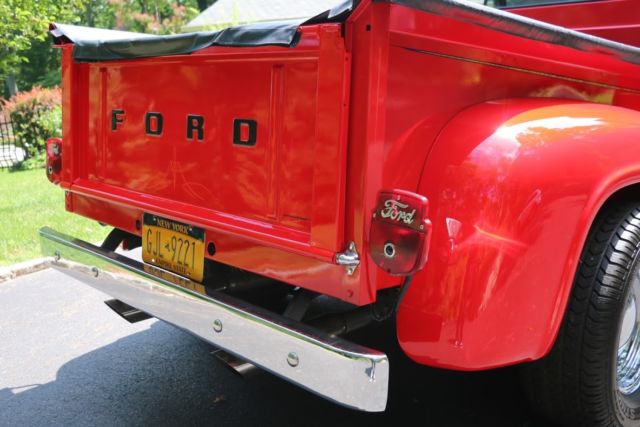 1955 Red Ford F-100 Standard Cab Pickup