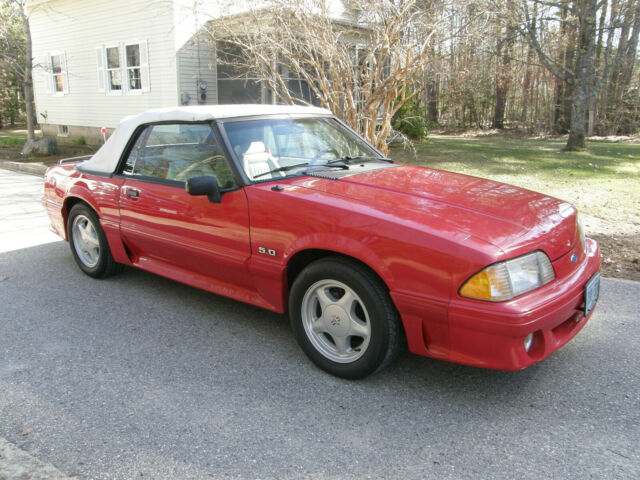 1991 Red Ford Mustang Convertible