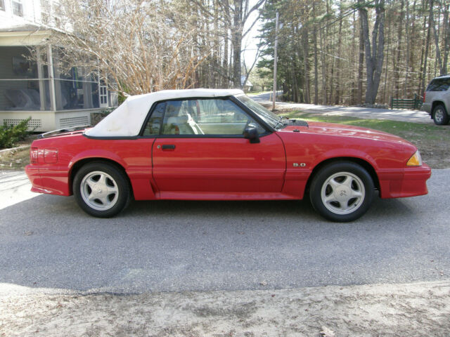 1991 Red Ford Mustang Convertible