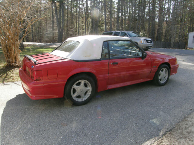 1991 Red Ford Mustang Convertible