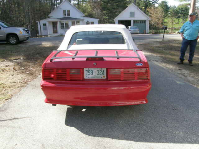 1991 Red Ford Mustang Convertible