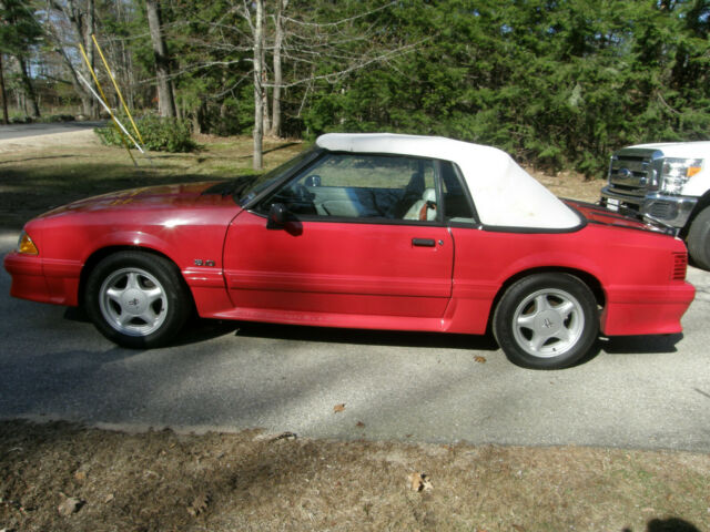 1991 Red Ford Mustang Convertible