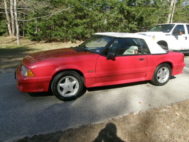 1991 Red Ford Mustang Convertible