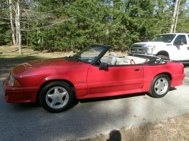 1991 Red Ford Mustang Convertible