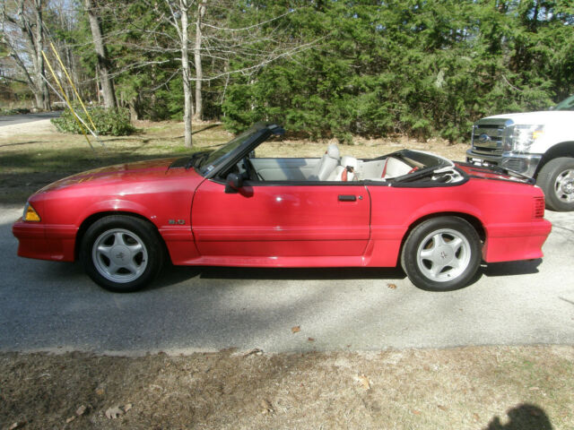 1991 Red Ford Mustang Convertible